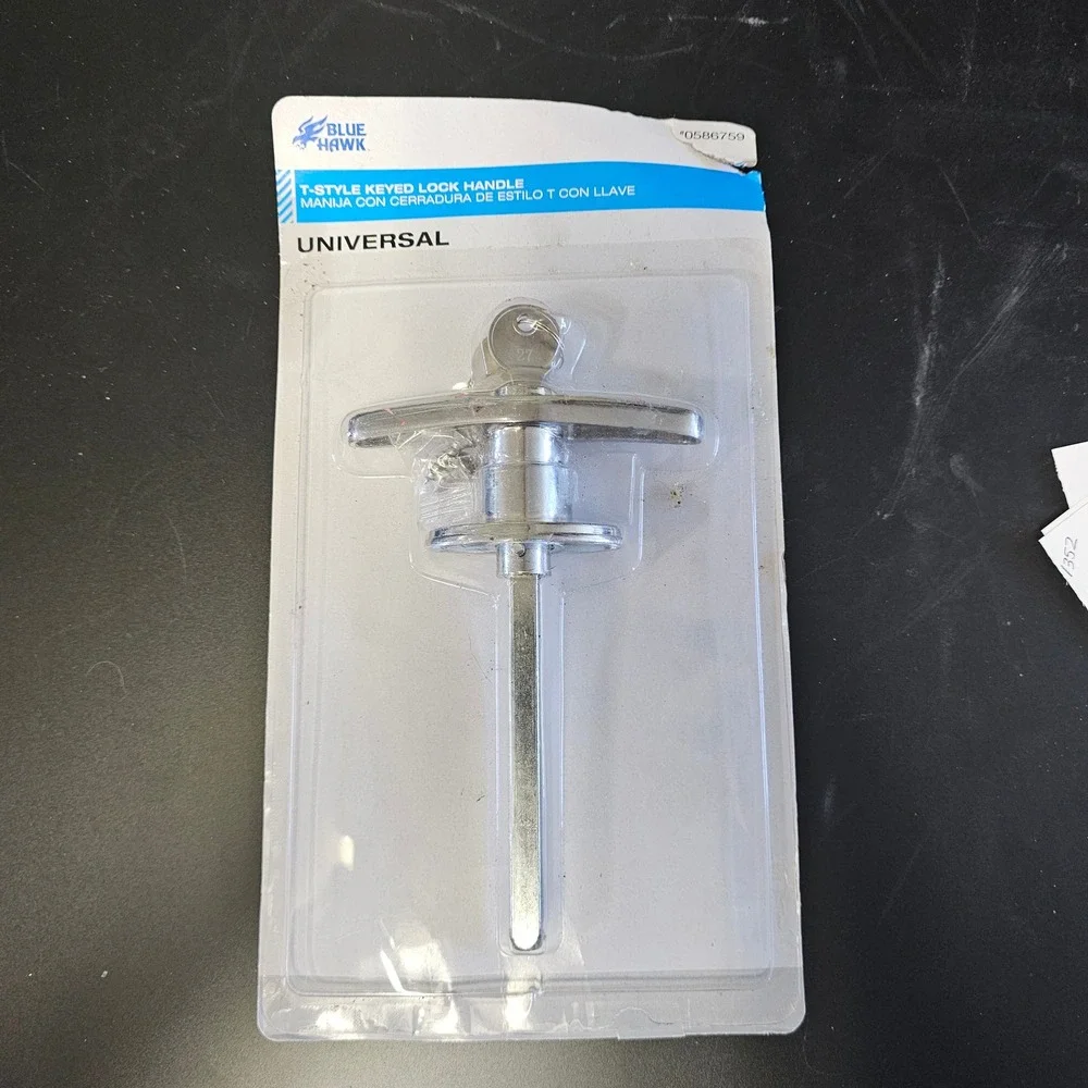 Blue Hawk T Style Keyed Lock Handle Universal Chrome Garage Door Replacement